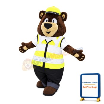 Carl Bear Social Worker Mascot Adult Costume