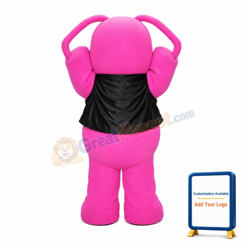 Cute Pink Elephant Cartoon Mascot Adult Costume