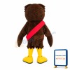 Brown Owl Mascot Adult Costume With Glasses