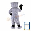 Long Fur Grey Husky Dog Mascot Adult Costume
