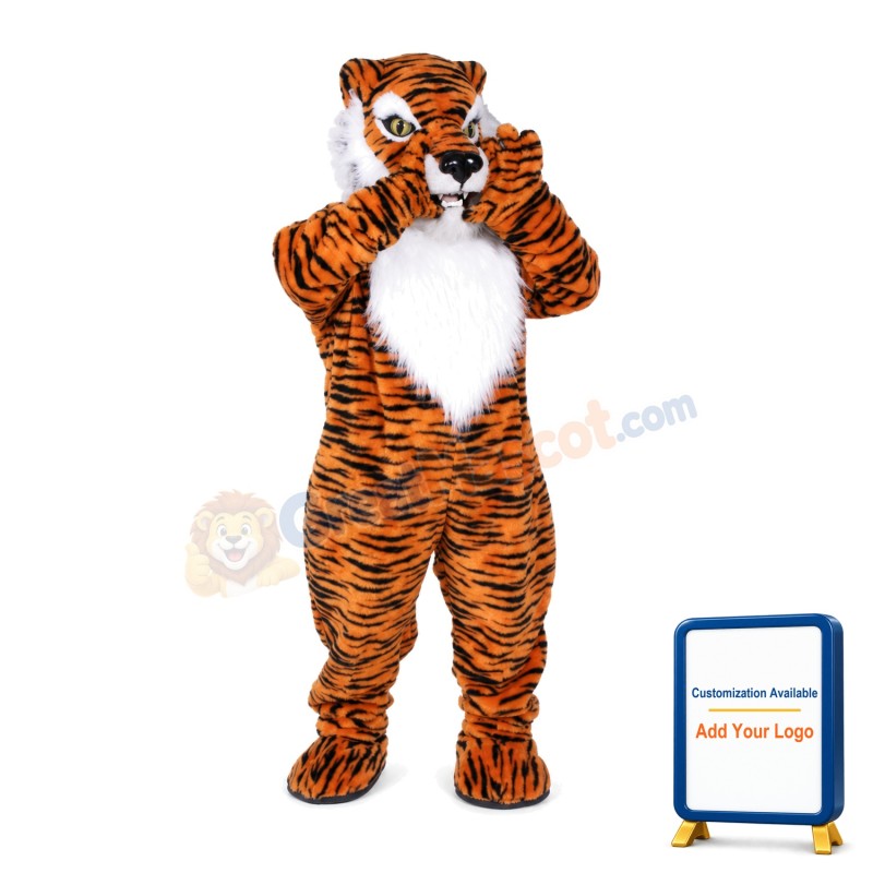 New Custom Made Long Fur Tiger Mascot Adult Costume
