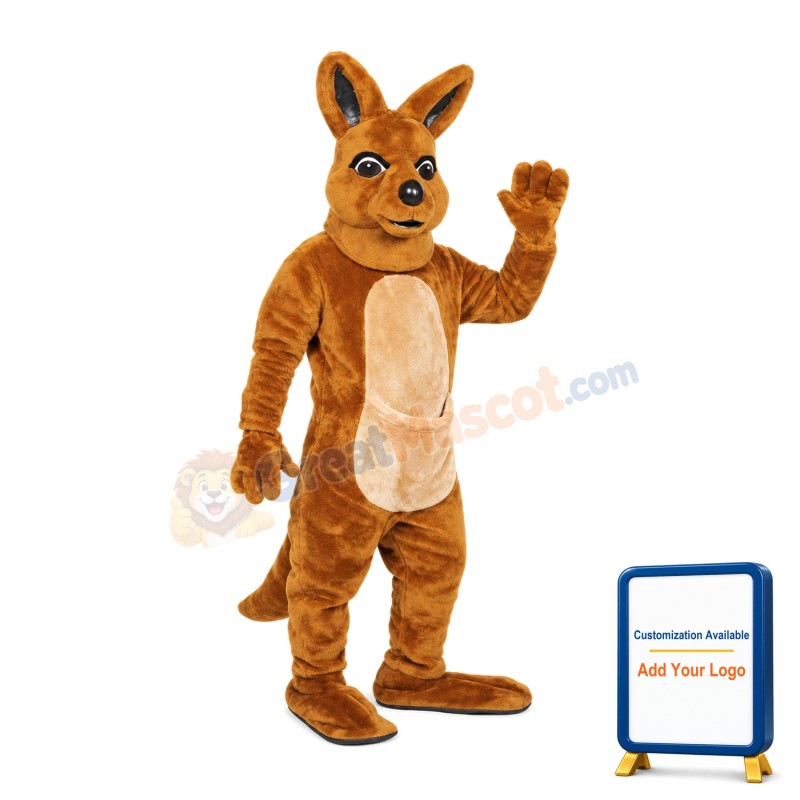 Friendly Brown Kangaroo Mascot Adult Costume