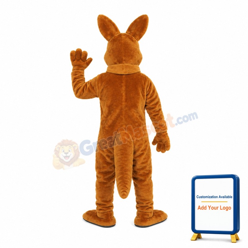 Friendly Brown Kangaroo Mascot Adult Costume