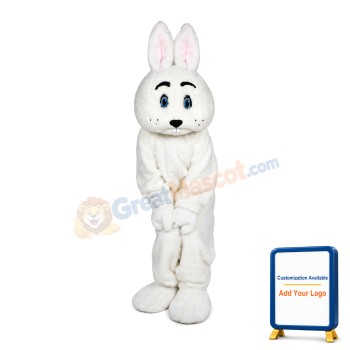 White Jumbo Bunny Mascot Adult Costume