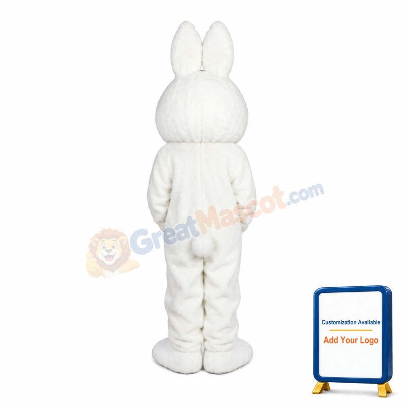 White Jumbo Bunny Mascot Adult Costume