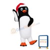 Cute Penguin Mascot Adult Costume With Christmas Hat