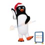 Cute Penguin Mascot Adult Costume With Christmas Hat