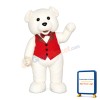 White Teddy Bear Mascot Adult Costume For Holiday Party