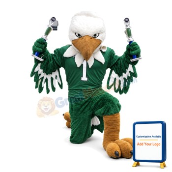 Winning Green Power Eagle Mascot Adult Costume