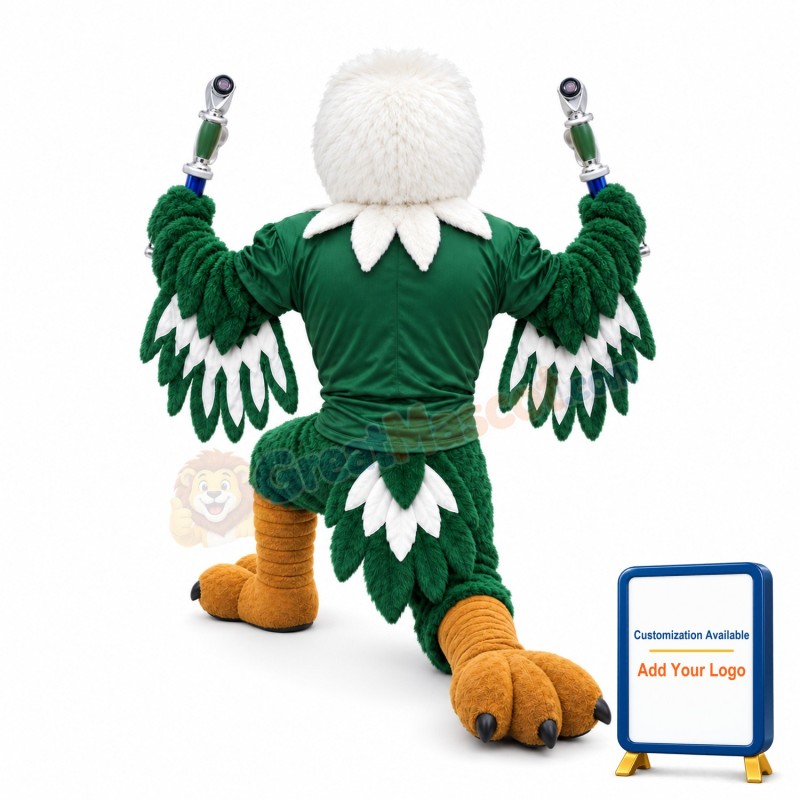Winning Green Power Eagle Mascot Adult Costume