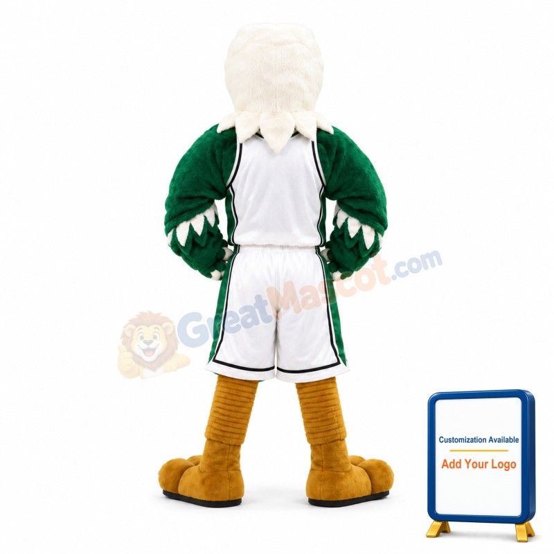 College Basketball Green Power Eagle Mascot Adult Costume