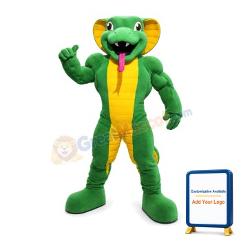 Power Green Cobra Mascot Adult Costume