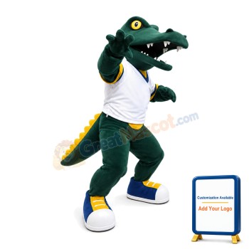 College Power Green Gator Mascot Adult Costume