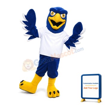 College Blue Hawk Mascot Costume