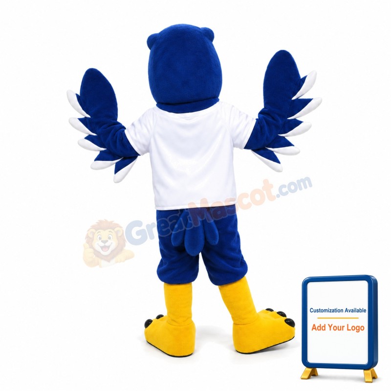 College Blue Hawk Mascot Costume