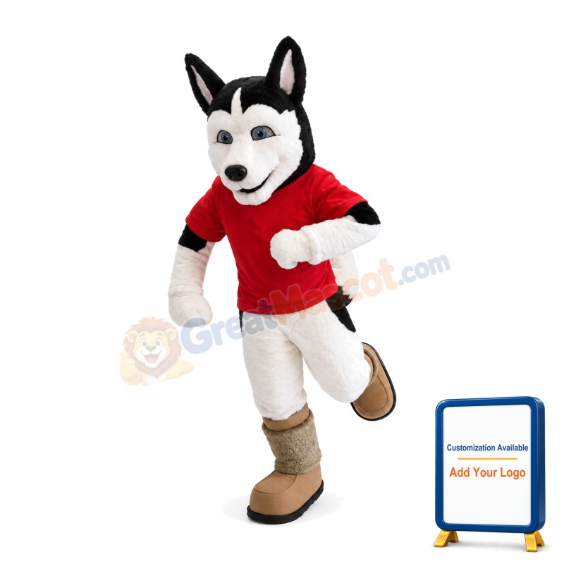 Racing Husky Dog Mascot Costume