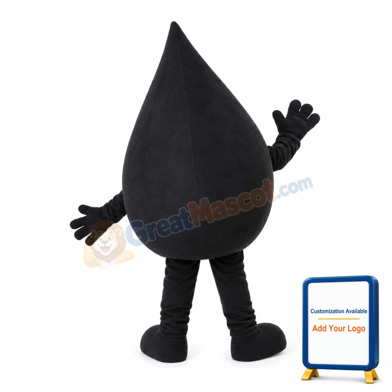 Slick Cartoon Oil Drop Mascot Adult Costume