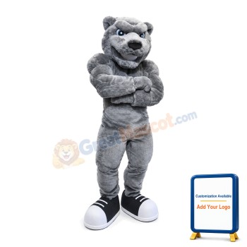 Fierce Power Gray Bear Mascot Costume