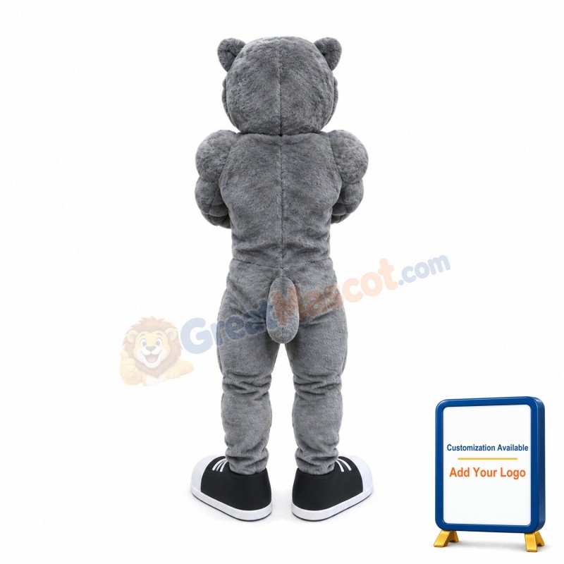Fierce Power Gray Bear Mascot Costume