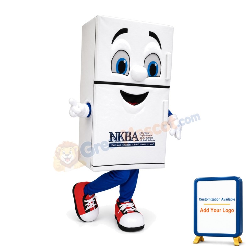 Adult Size White Refrigerator Cartoon Mascot Costume