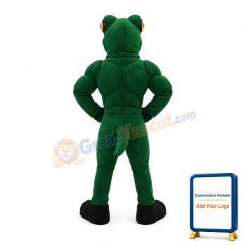 Power Green Lizard Mascot Adult Costume