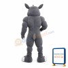 Power Grey Rhino Mascot Adult Costume