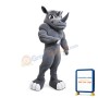 Power Grey Rhino Mascot Adult Costume