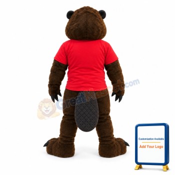 Power Brown Beaver Mascot Adult Costume