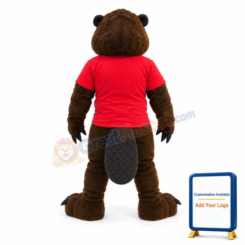 Power Brown Beaver Mascot Adult Costume