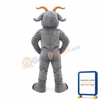 University Power Gray Goat Mascot Costume