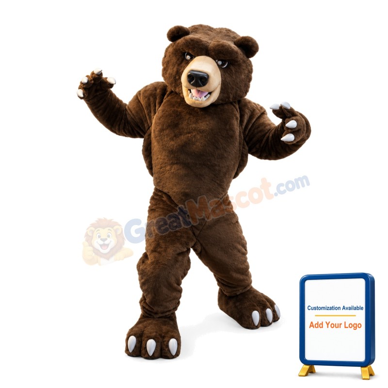 Fierce Power Grizzly Bear Mascot Costume