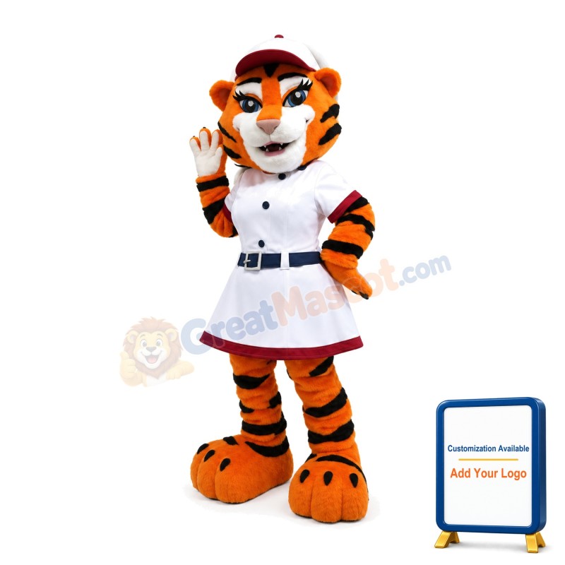 Baseball Tiger Lady Mascot Costume