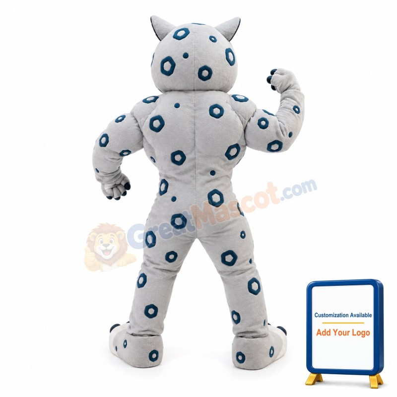 Power Gray Jaguar Mascot Costume