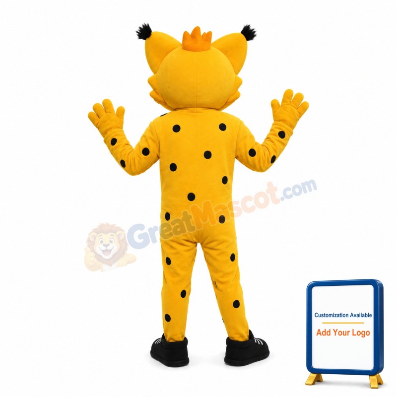 Friendly Yellow Lynx Mascot Adult Costume