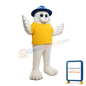 White Seal Sports School Mascot Adult Costume