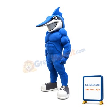 Power Blue Marlin Mascot Costume