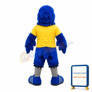 Soccer Blue Hawk Mascot Costume