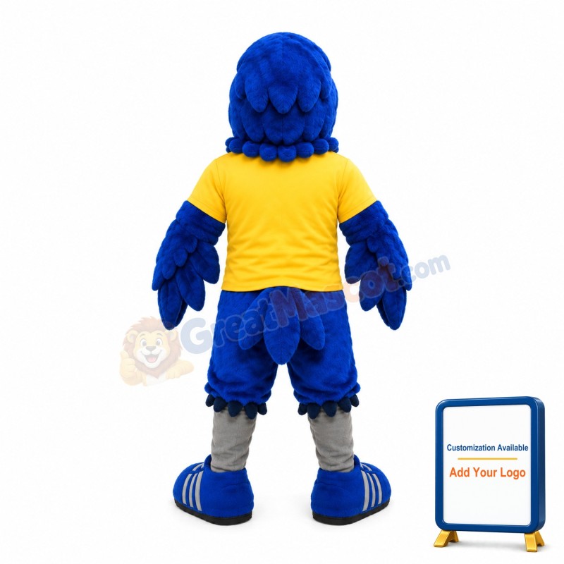 Soccer Blue Hawk Mascot Costume