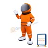 Astronaut Orange Spacesuit Mascot Adult Costume