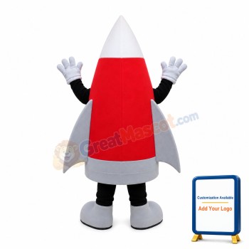 Red Cartoon Rocket Lightweight Mascot Adult Costume