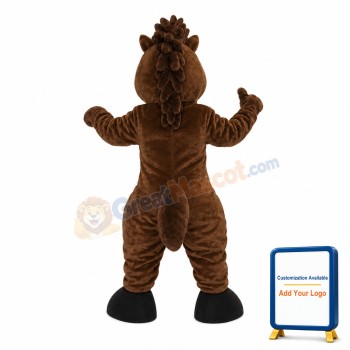Fierce Brown Mustang Horse Mascot Adult Costume