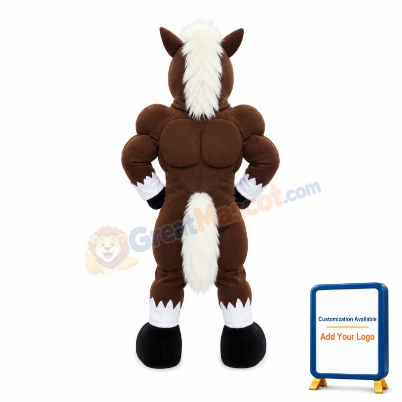 Power Brown Mustang Animal Mascot Costume