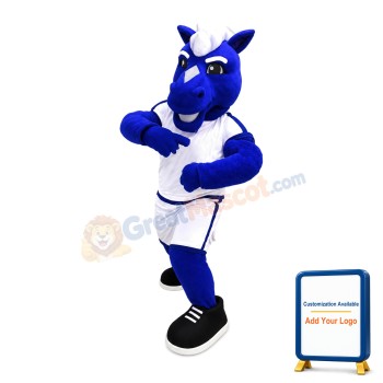 University Blue Power Horse Mascot Costume