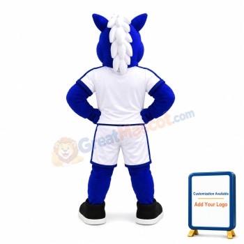 University Blue Power Horse Mascot Costume