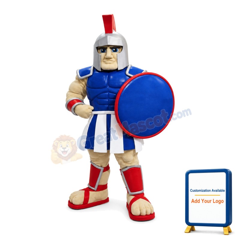Blue Trojan Warrior Mascot Costume