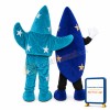 Adult Size Cartoon Dark Blue Moon And Blue Star Mascot Costume
