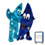 Adult Size Cartoon Dark Blue Moon And Blue Star Mascot Costume