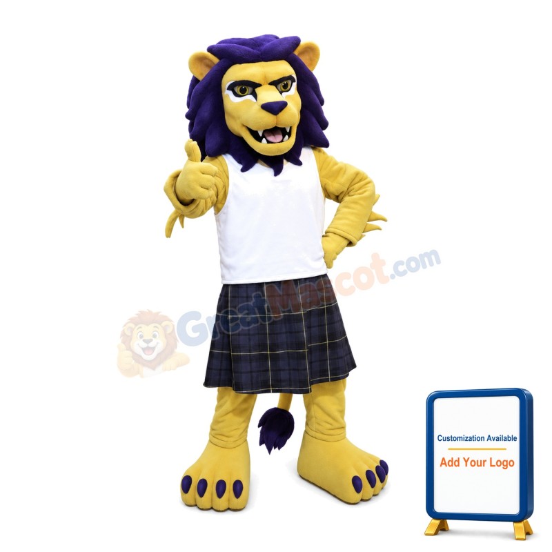 College Highlander Lion Mascot Costume