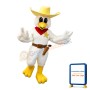 White Chicken Cowboy Mascot Adult Costume