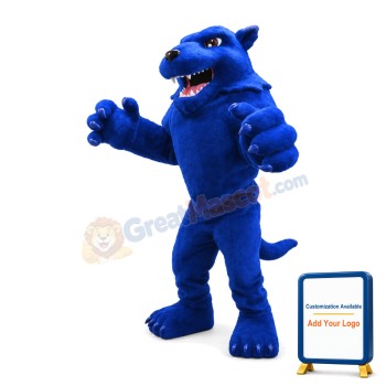 Fierce Power Blue Wolf Mascot Costume
